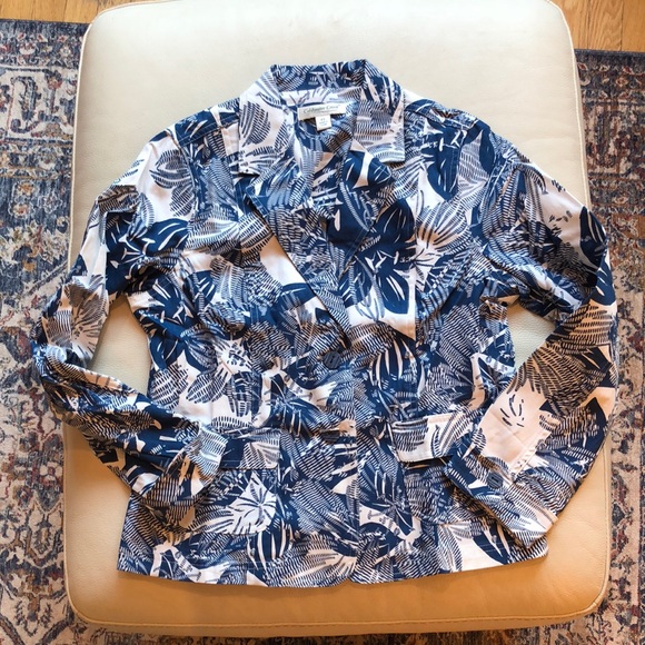 Coldwater Creek Jackets & Blazers - Coldwater Creek teal/white blazer